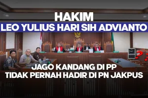 Hakim Leo Yulius Hari Sih Advianto DKK Jago kandang di PP tidak pernah hadir di PN Jakpus